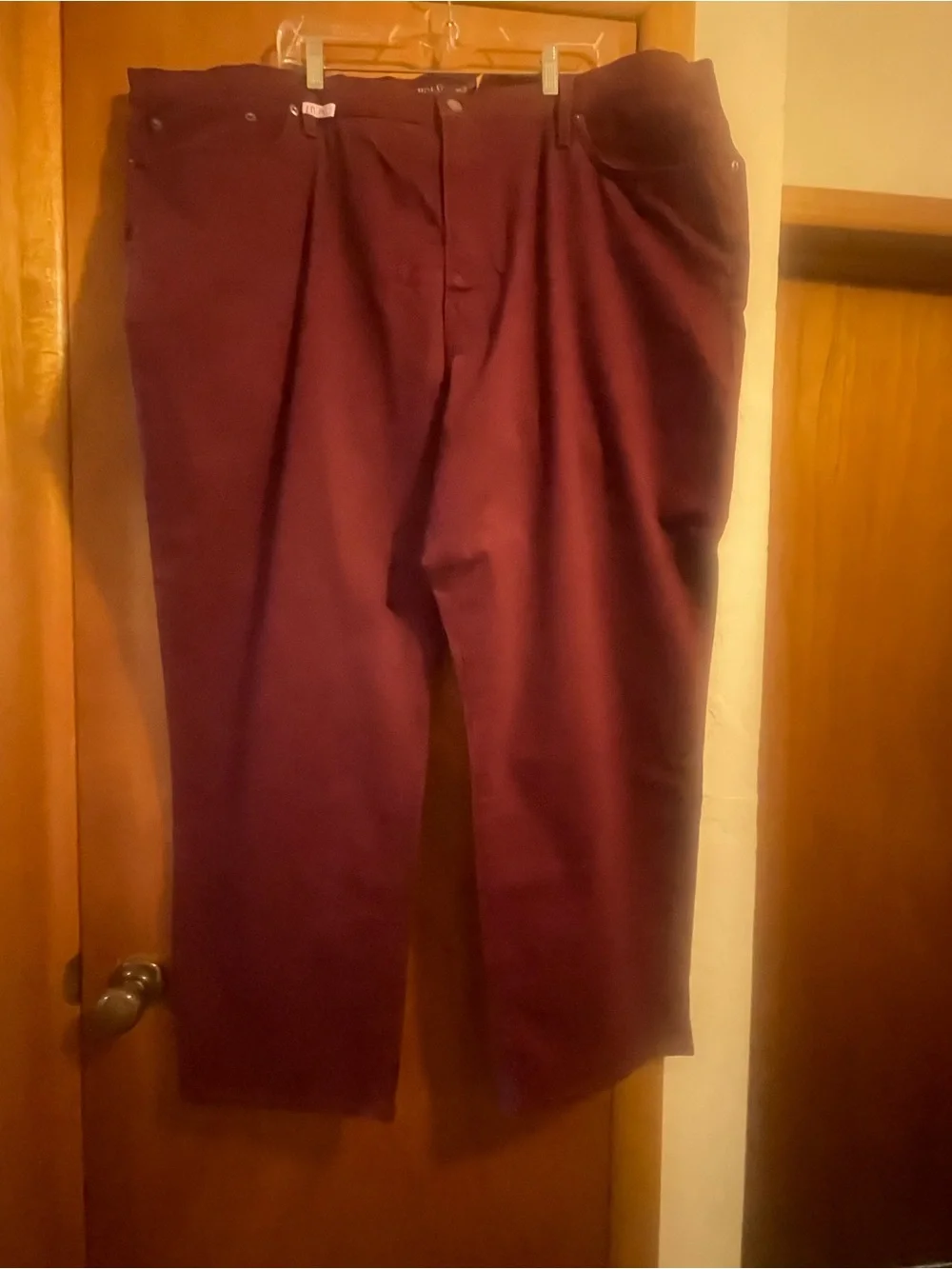 Polo Ralph Lauren Varick Slim Straight  Stretch Burgandy Jeans 46B/30